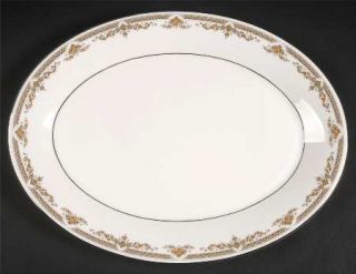 Royal Doulton Repton (Platinum Trim) 13 Oval Serving Platter, Fine China Dinner