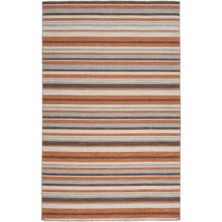 Handwoven Lancia Orange Wool Rug (36x56)