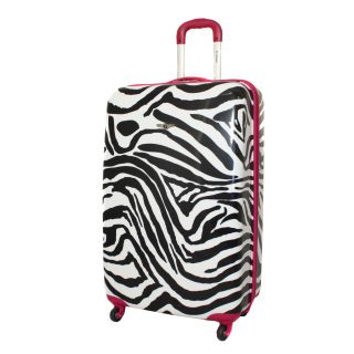 Rockland Zebra 24 inch Lightweight Hardside Spinner Upright Luggage (Zebra, pink zebraWeight 9 poundsInterior divider creates 2 separate compartments to properly organize and keep item in placeRetractable handle system provides optimum mobilityCarrying h