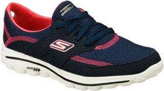 Womens Skechers GOwalk 2 Golf Fairway   Navy/Pink Casual Shoes