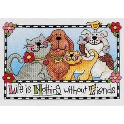 Life Is Nothing Without Friends Mini Stamped Cross Stitch Ki 7x5