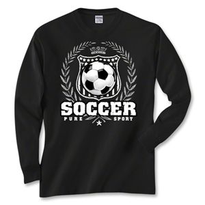 hidden Soccer Laurel Long Sleeve T Shirt (Black)