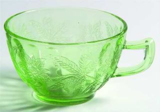 Jeannette Floral Green Cup Only   Green,Depression Glass