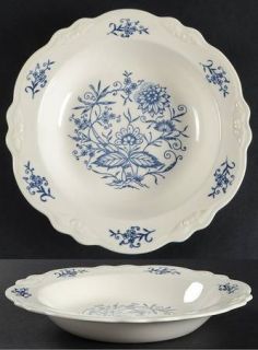 Homer Laughlin  Dresden Rim Soup Bowl, Fine China Dinnerware   Imperial Blue, Bl