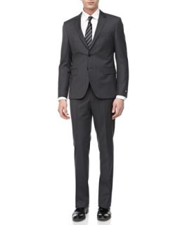 Micro Check Two Piece Suit, Medium Gray