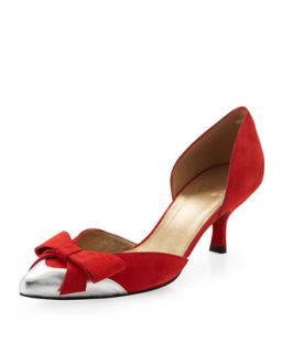 Charming Suede Bow Toe dOrsay