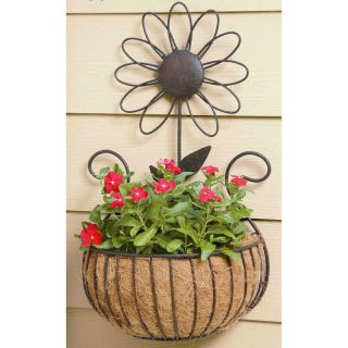 Deer Park Ironworks Daisy Wall Basket with Coco Liner Multicolor   WB135