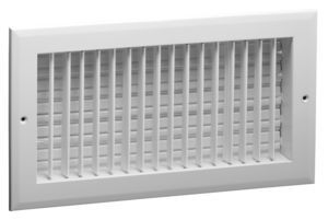 Hart Cooley A618MS 14x8 W HVAC Register, 14 W x 8 H, Straight Blade Aluminum for Sidewall/Ceiling White (022459)