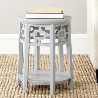 Safavieh Adela Pearl Blue Grey Side Table (Pearl Blue GreyMaterials Bayur Wood and PlywoodDimensions 18.1 inches high x 13.4 inches wide x 13.4 inches deepThis product will ship to you in 1 box.Furniture arrives fully assembled )