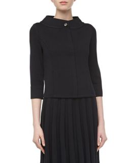 Envelope Contrast Neck Jacket, Onyx