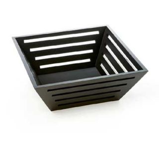American Metalcraft Square Bread Basket, 12x4.5 in, Tapered, Birch