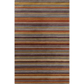 Allie Handmade Stripes Wool Rug (5 X 76)