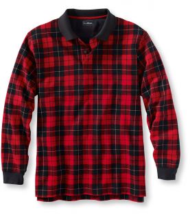 Premium Double L Polo, Traditional Fit Long Sleeve Plaid