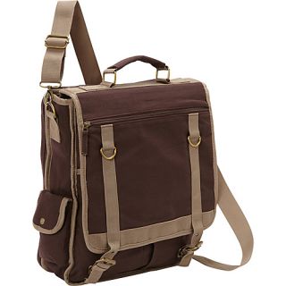 Expresso Vertical Laptop Canvas Brief   Checkpoint Friendly Brown   Bell