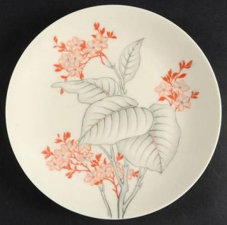 Castleton (USA) Mandalay Salad Plate, Fine China Dinnerware   Orange Flowers, Gr