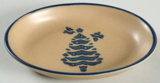 Pfaltzgraff Folk Art Oval Pickle Dish, Fine China Dinnerware   Blue Floral Desig