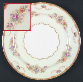 Noritake N1014 Dinner Plate, Fine China Dinnerware   Green & Yellow Edge,Floral,