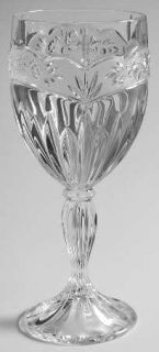 Oneida Southern Garden Water Goblet   Clear,Frosted Band,Cut Floral
