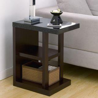 Furniture Of America Drew Contemporary Faux Marble End Table (MDF, faux marbleFinish BlackAssembly requiredImportedEach shelf can hold approximately 10 pounds eachSpace between each shelf 9.5 inchesTop shelf dimensions 14 inches wide x 20 inches deepMi