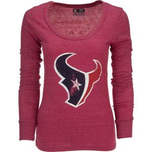 Houston Texans NFL Womens Triblend Long Sleeve Scoop Neck T Shirt