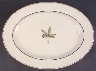 Castleton (USA) Glenwood 15 Oval Serving Platter, Fine China Dinnerware   Black