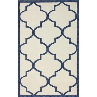 Nuloom Handmade Trellis Abstract pattern Blue Cotton Rug (5 X 8) (IvoryPattern AbstractTip We recommend the use of a non skid pad to keep the rug in place on smooth surfaces.All rug sizes are approximate. Due to the difference of monitor colors, some ru