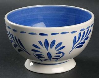 Casa Cristina Talavera Soup/Cereal Bowl, Fine China Dinnerware   Blue Leaves, Sc