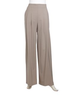 Ludlow Pleated Wide Leg Suiting Pants, Driftwood