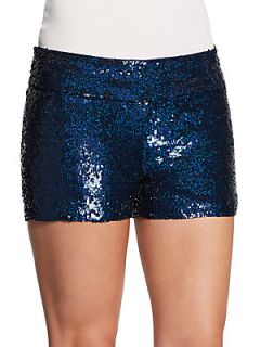 Sequin Mini Shorts   Sapphire