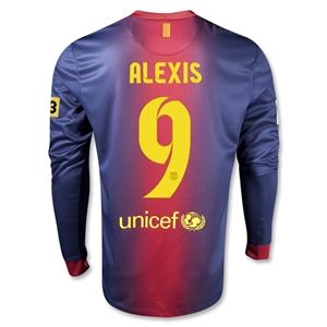Nike Barcelona 12/13 ALEXIS LS Home Soccer Jersey