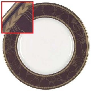 Villeroy & Boch Empress Dinner Plate, Fine China Dinnerware   Maroon Rim,Gold La