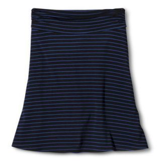 Merona Womens Jersey Knit Skirt   Black/Waterloo Blue Stripe   XL