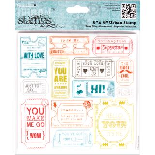 Papermania Happy Days Cling Urban Stamps 6x6 ticket Stubs