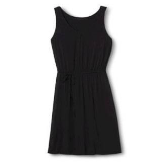 Merona Womens Knit Tank Dress w/Self Tie   Black   XL