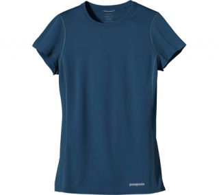 Womens Patagonia Short Sleeve Fore Runner Shirt 23662   Glass Blue Short Sleeve