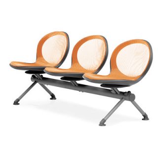 OFM Net Series Mesh Three Chair Beam Seating NB 3 Color Orange