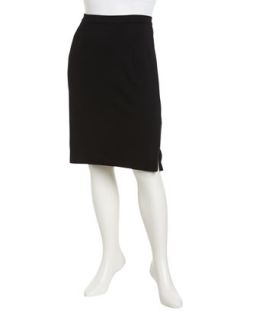 Jayden Ponte Pencil Skirt, Black, Womens