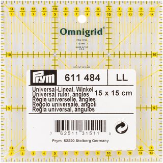 Omnigrid Metric Quilters Ruler 15cm X 15 Cm W/angles