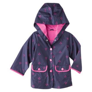 Just One You by Carters Infant Toddler Girls Anchor Raincoat   Navy 3T