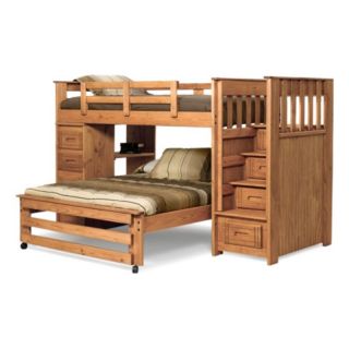 Woodcrest Sales Woody Creek Twin over Full Loft Bed with Stairs Multicolor  