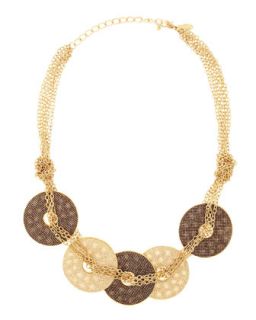 Chain Knot Glitter Disc Necklace