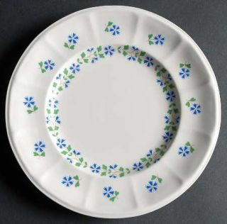 Iroquois Periwinkle Salad Plate, Fine China Dinnerware   Museum,Blue Floral,Gree