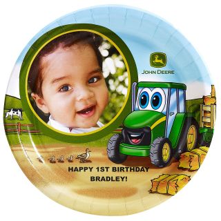 Johnny Tractor 1st Birthday   Personalized Dinner Plates