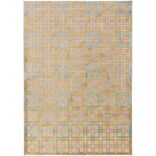 Annelise Contemporary Yellow Geometric Rug (52 X 76)