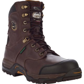 Georgia 8in. Diamond Trax Steel Toe Waterproof Work Boot   Brown, Size 9,