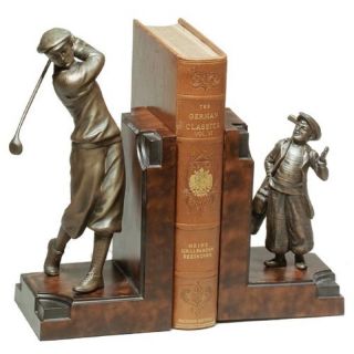 Golfer & Caddy Bookends Multicolor   0499 VG