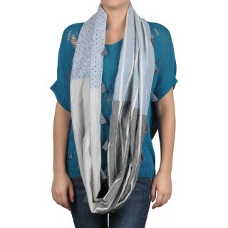 Journee Collection Womens Patchwork Print Tasseled Figure 8 Scarf