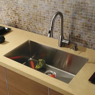 Vigo Industries VG15022 Kitchen Sink Set, Undermount Sink, Faucet amp; Dispenser Stainless Steel