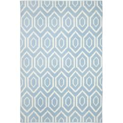 Safavieh Hand woven Moroccan Dhurrie Blue/ Ivory Wool Rug (8 X 10)