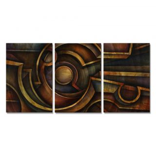 Michael Lang Oraganic Industry Metal Wall Art 3 piece Set (LargeSubject ContemporaryMedium MetalOuter dimensions 23.5 inches high x 50 inches wide x 1 inches deep )